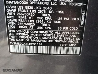 2020 Volkswagen Atlas Cross Sport 3.6L V6 SEL with VIN 1V2ME2CA6LC231134, listed as a Copart auction lot 48260785 with 63,057 mi miles and Salvage Title. Bid and sale history available at carsss.com. Image 14.