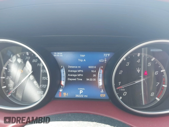 2019 Maserati Levante GranSport with VIN ZN661XUS8KX325449, listed as a IAAI auction lot 42392240 with 36,222 mi miles and . Bid and sale history available at DreamBid. Image 7.