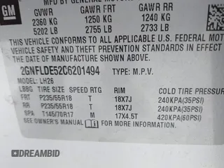 2012 Chevrolet Equinox LT w/1LT with VIN 2GNFLDE52C6201494, listed as a IAAI auction lot 41149085 with 95,385 mi miles. Bid and sale history available at carsss.com. Image 9.