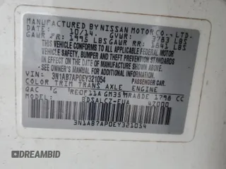 2014 Nissan Sentra SV with VIN 3N1AB7AP0EY321054, listed as a Copart auction lot 52775035 with 169,606 mi miles and Clean Title. Bid and sale history available at DreamBid. Image 12.