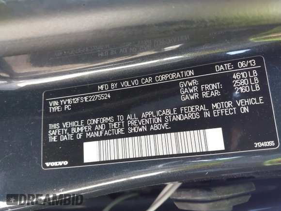 2014 Volvo S60 T5 z VIN YV1612FS1E2275524, wystawiony jako IAAI lot #41914398 z przebiegiem 122 286 mil mil oraz . Historia ofert i sprzedaży dostępna na DreamBid. Obrazek 9.