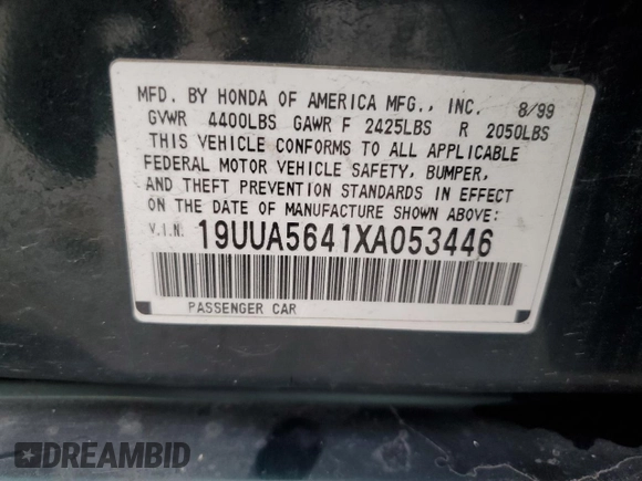 1999 Acura TL with VIN 19UUA5641XA053446, listed as a Copart auction lot 79094664 with 144,691 mi miles and Salvage Title. Bid and sale history available at carsss.com. Image 12.