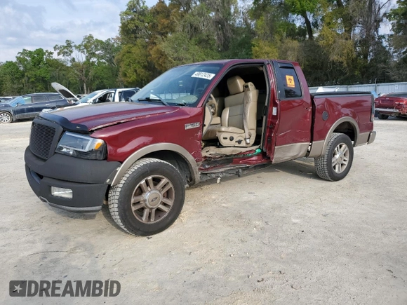 2005 Ford F-150 XLT with VIN 1FTRX125X5KB30400, listed as a Copart auction lot 49812425 with 196,238 mi miles and Salvage Title. Bid and sale history available at carsss.com. Image 1.