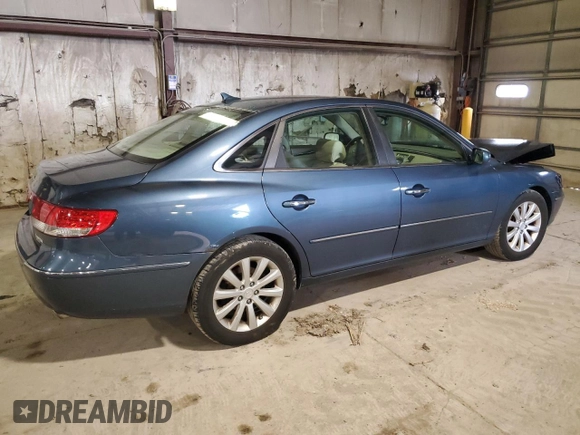2009 Hyundai Azera GLS with VIN KMHFC46D89A349297, listed as a Copart auction lot 85777694 with 103,647 mi miles and Salvage title. Bid and sale history available at DreamBid. Image 3.
