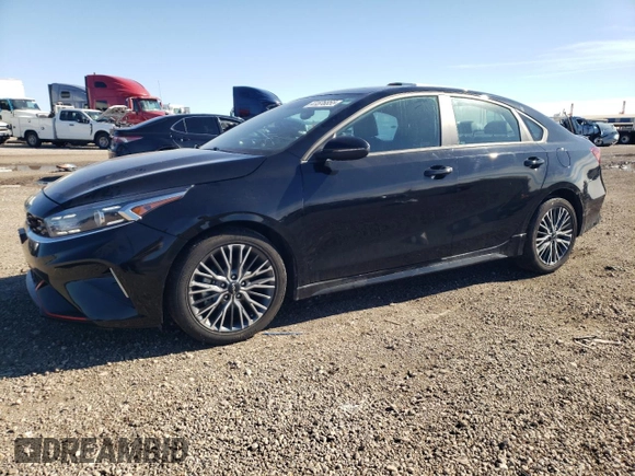 2023 Kia Forte GT-Line with VIN 3KPF54AD1PE670405, listed as a Copart auction lot 41576855 with 25,654 mi miles and Salvage Title. Bid and sale history available at carsss.com. Image 1.