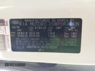 2017 Kia Sportage EX with VIN KNDPNCACXH7079500, listed as a IAAI auction lot 42051156 with 100,928 mi miles and . Bid and sale history available at DreamBid. Image 9.