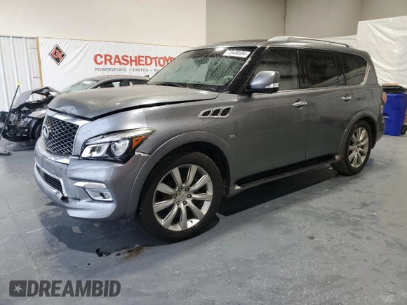 2016 Infiniti QX80 with VIN JN8AZ2NE8G9120469, listed as a Copart auction lot 73436594 with 216,678 mi miles and Salvage Title. Bid and sale history available at carsss.com. Image 1.