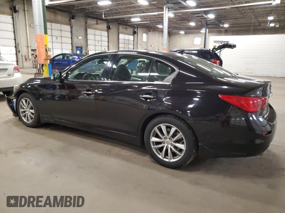 2014 Infiniti Q50 Sport with VIN JN1BV7AR7EM685181, listed as a Copart auction lot 54167635 with 108,768 mi miles and Salvage Title. Bid and sale history available at DreamBid. Image 2.