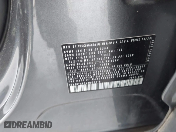 2021 Volkswagen Tiguan S z VIN 3VV1B7AX0MM030915, wystawiony jako IAAI lot #42198262 z przebiegiem 47 500 mil mil oraz . Historia ofert i sprzedaży dostępna na DreamBid. Obrazek 9.
