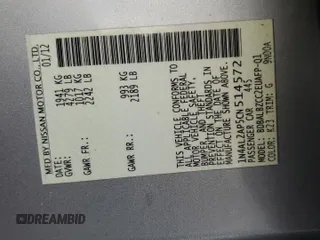 2012 Nissan Altima 2.5 S with VIN 1N4AL2AP5CN514572, listed as a Copart auction lot 50585315 with 120,015 mi miles and Salvage Title. Bid and sale history available at carsss.com. Image 12.