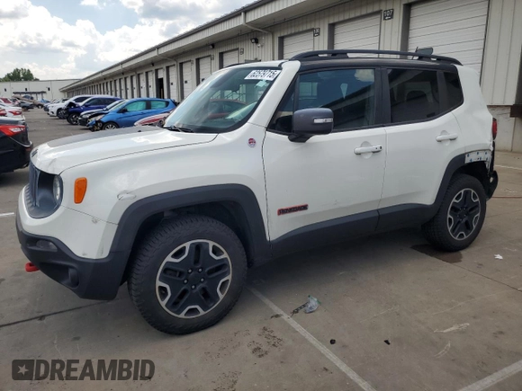 2016 Jeep Renegade Trailhawk z VIN ZACCJBCT9GPC89105, wystawiony jako Copart lot #62579715 z przebiegiem 136 167 mil mil oraz Szkoda całkowita • Salvage title. Historia ofert i sprzedaży dostępna na DreamBid. Obrazek 1.
