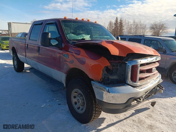 2002 Ford Super Duty F-250 XL with VIN 1FTNW21F62EC43482, listed as a Copart auction lot 48229395 with 219,458 mi miles and Salvage Title. Bid and sale history available at carsss.com. Image 4.