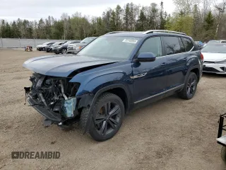 2018 Volkswagen Atlas SEL z VIN 1V2RR2CA3JC577052, wystawiony jako Copart lot #53748855 z przebiegiem 105 236 mil mil oraz Szkoda całkowita • Salvage title. Historia ofert i sprzedaży dostępna na DreamBid. Obrazek 1.