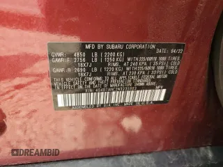 2022 Subaru Outback Limited с VIN 4S4BTANC2N3235803, выставлен на аукционе Copart как лот 61122995 с пробегом 48 905 миль миль и Списание • Salvage title. История ставок и продаж доступна на DreamBid. Изображение 13.
