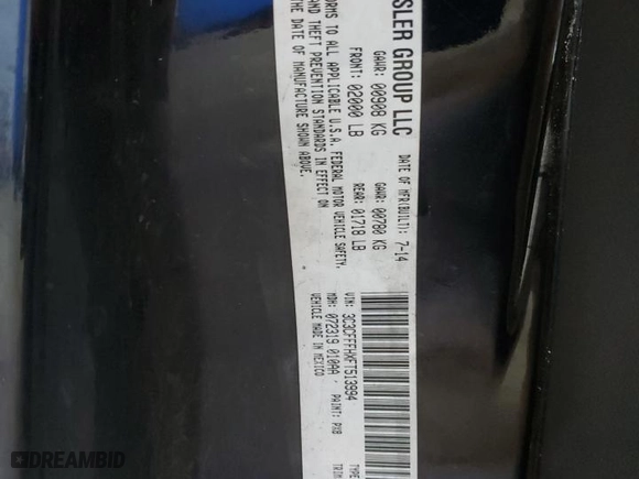 2015 FIAT 500 Abarth with VIN 3C3CFFFHXFT513994, listed as a Copart auction lot 82547154 with 67,923 mi miles and Salvage Title. Bid and sale history available at carsss.com. Image 15.