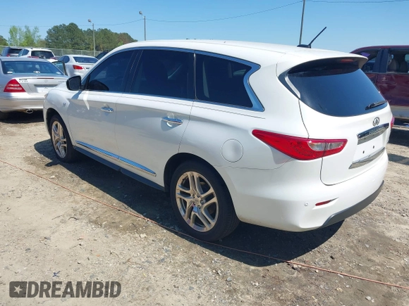 2014 Infiniti QX60 with VIN 5N1AL0MM5EC515117, listed as a IAAI auction lot 41995201 with 177,988 mi miles and . Bid and sale history available at carsss.com. Image 3.