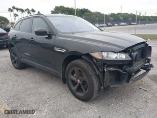 2018 Jaguar F-PACE 25t Premium with VIN SADCJ2FX2JA270891, listed as a IAAI auction lot 41381282 with 75,779 mi miles. Bid and sale history available at carsss.com. Image 1.