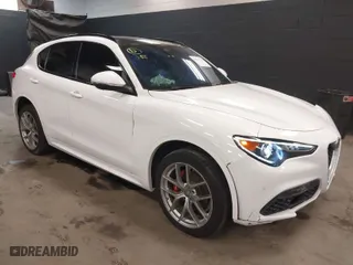 2020 Alfa Romeo Stelvio Ti with VIN ZASPAKBN9L7C92041, listed as a IAAI auction lot 41329129 with 47,977 mi miles. Bid and sale history available at carsss.com. Image 1.