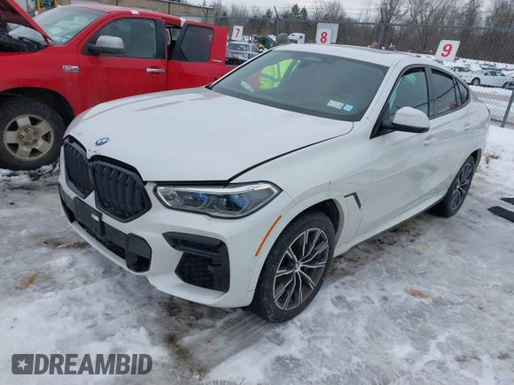 2023 BMW X6 M50i with VIN 5UXCY8C02P9N80310, listed as a IAAI auction lot 41619497 with 19,686 mi miles. Bid and sale history available at carsss.com. Image 2.