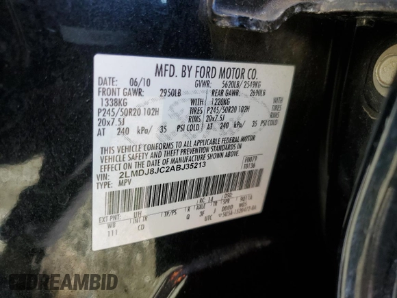 2010 Lincoln MKX with VIN 2LMDJ8JC2ABJ35213, listed as a Copart auction lot 88647795 with 178,367 mi miles and Salvage Title. Bid and sale history available at carsss.com. Image 16.