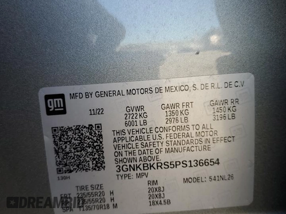 2023 Chevrolet Blazer RS with VIN 3GNKBKRS5PS136654, listed as a Copart auction lot 88350305 with 6,639 mi miles and Salvage title. Bid and sale history available at DreamBid. Image 15.