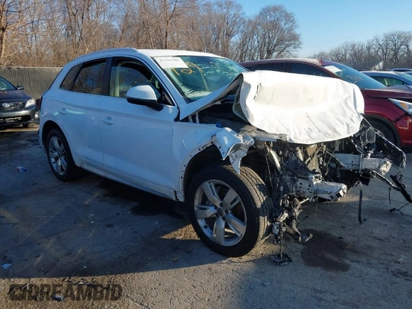 2018 Audi Q5 Premium Plus with VIN WA1BNAFY9J2204115, listed as a IAAI auction lot 41216503 with 1 mi miles. Bid and sale history available at carsss.com. Image 1.