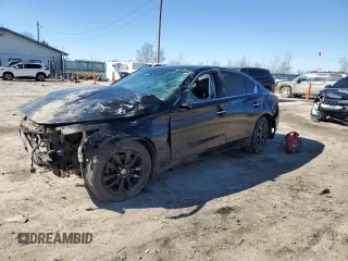2015 Infiniti Q50 Premium with VIN JN1BV7AR0FM411872, listed as a Copart auction lot 48128495 with 85,556 mi miles and Salvage Title. Bid and sale history available at carsss.com. Image 1.