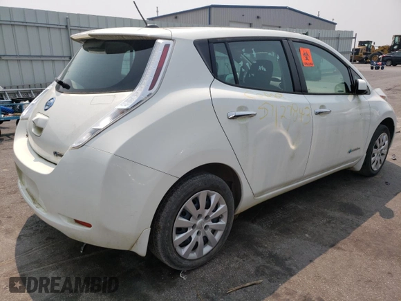 2015 Nissan LEAF SV with VIN 1N4AZ0CP2FC330030, listed as a Copart auction lot 51127843 with 25,986 mi miles. Bid and sale history available at carsss.com. Image 3.