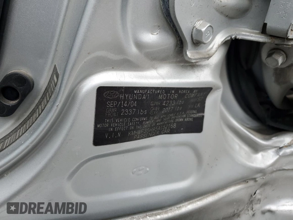 2005 Hyundai Sonata GLS with VIN KMHWF35H95A152168, listed as a Copart auction lot 75335594 with 132,068 mi miles and Salvage Title. Bid and sale history available at carsss.com. Image 14.