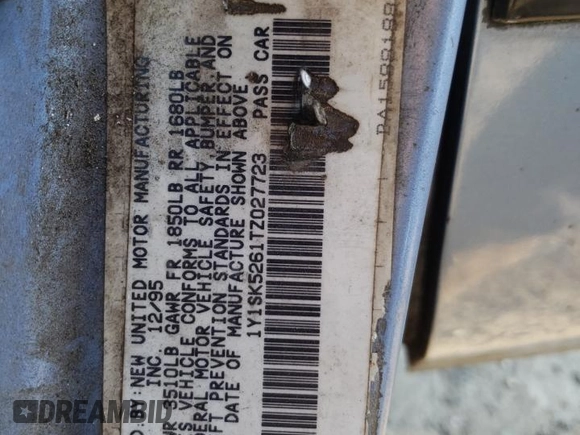1996 Geo Prizm z VIN 1Y1SK5261TZ027723, wystawiony jako Copart lot #46788525 z przebiegiem 235 361 mil mil oraz Szkody całkowita. Historia ofert i sprzedaży dostępna na DreamBid. Obrazek 12.