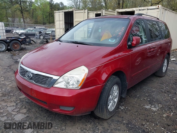 2011 Kia Sedona LX with VIN KNDMG4C71B6381354, listed as a IAAI auction lot 41929496 with 189,458 mi miles. Bid and sale history available at carsss.com. Image 2.