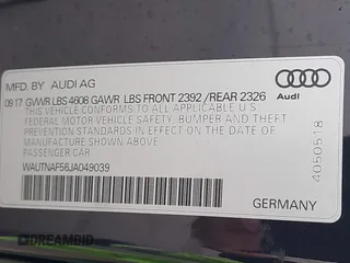 2018 Audi A5 Premium Plus with VIN WAUTNAF56JA049039, listed as a IAAI auction lot 41868983 with 81,551 mi miles and . Bid and sale history available at DreamBid. Image 9.