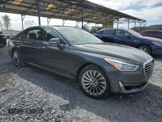 2018 Genesis G90 3.3T Premium with VIN KMHG34JA9JU043262, listed as a Copart auction lot 48592955 with 75,614 mi miles and Salvage Title. Bid and sale history available at carsss.com. Image 4.