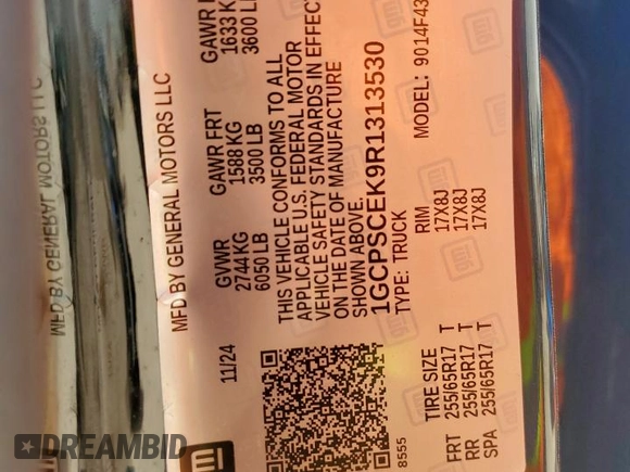2024 Chevrolet Colorado 2WD LT z VIN 1GCPSCEK9R1313530, wystawiony jako Copart lot #56162085 z przebiegiem 663 mil mil oraz Szkoda całkowita • Salvage title. Historia ofert i sprzedaży dostępna na DreamBid. Obrazek 12.
