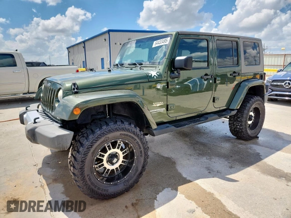 2008 Jeep Wrangler Unlimited Sahara with VIN 1J4GA59148L608970, listed as a Copart auction lot 64433495 with 134,055 mi miles and Salvage title. Bid and sale history available at DreamBid. Image 1.