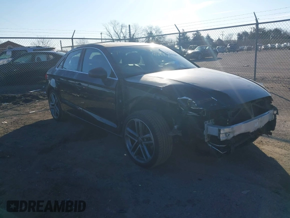 2019 Audi A3 Sedan Premium with VIN WAUBEGFFXK1019177, listed as a IAAI auction lot 41556134 with 98,741 mi miles. Bid and sale history available at carsss.com. Image 1.