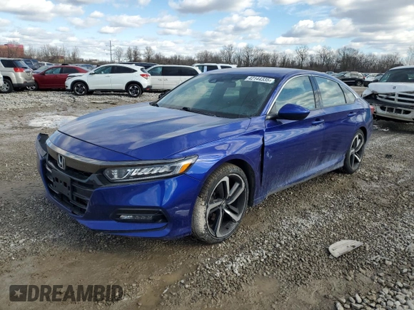 2019 Honda Accord Sedan Sport 1.5T with VIN 1HGCV1F31KA144144, listed as a Copart auction lot 42144335 with Not Provided miles and Salvage Title. Bid and sale history available at carsss.com. Image 1.