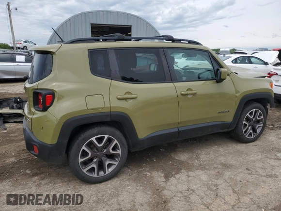 2015 Jeep Renegade Latitude with VIN ZACCJABT4FPB94039, listed as a Copart auction lot 55225915 with 169,914 mi miles and Salvage Title. Bid and sale history available at DreamBid. Image 3.