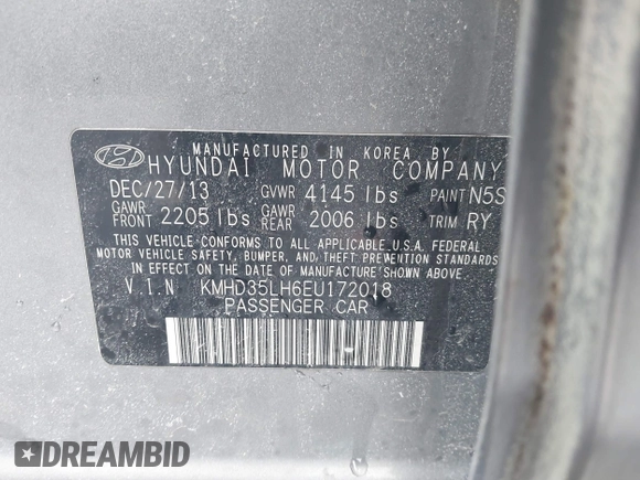 2014 Hyundai Elantra GT with VIN KMHD35LH6EU172018, listed as a IAAI auction lot 41546580 with 1 mi miles. Bid and sale history available at carsss.com. Image 9.