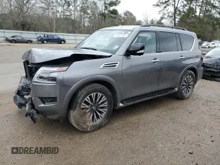 2023 Nissan Armada SL with VIN JN8AY2BA6P9400489, listed as a Copart auction lot 46161095 with 17,542 mi miles and Salvage Title. Bid and sale history available at carsss.com. Image 1.