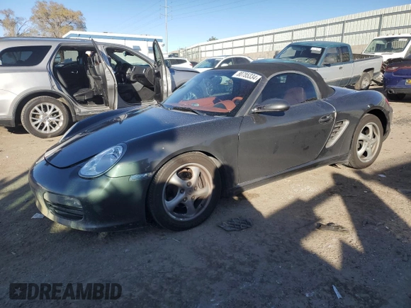 2006 Porsche Boxster с VIN WP0CA29816U710539, выставлен на аукционе Copart как лот 80785334 с пробегом 104 041 миль миль и Списание • Salvage title. История ставок и продаж доступна на DreamBid. Изображение 1.