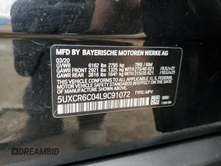 2020 BMW X5 xDrive40i with VIN 5UXCR6C04L9C91072, listed as a Copart auction lot 43537263 with 0 mi miles. Bid and sale history available at carsss.com. Image 14.