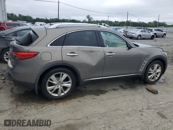 2014 Infiniti QX70 with VIN JN8CS1MW7EM412867, listed as a Copart auction lot 60054195 with 148,064 mi miles and Salvage title. Bid and sale history available at DreamBid. Image 3.