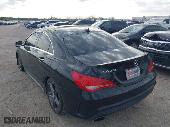 2015 Mercedes-Benz CLA 250 with VIN WDDSJ4EB5FN177720, listed as a IAAI auction lot 41797038 with 128,722 mi miles and . Bid and sale history available at DreamBid. Image 3.