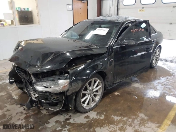 2014 Audi A4 Premium Plus with VIN WAUFFAFL5EN005217, listed as a IAAI auction lot 40971901 with 217,529 mi miles. Bid and sale history available at carsss.com. Image 2.