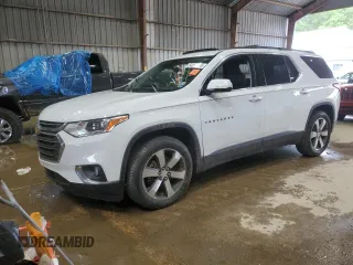 2019 Chevrolet Traverse LT z VIN 1GNERHKW4KJ172595, wystawiony jako Copart lot #54201445 z przebiegiem Nie podano mil oraz Szkoda całkowita • Salvage title. Historia ofert i sprzedaży dostępna na DreamBid. Obrazek 1.