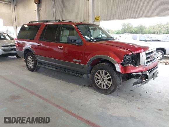 2007 Ford Expedition EL XLT with VIN 1FMFK15577LA81842, listed as a IAAI auction lot 41389458 with 221,603 mi miles. Bid and sale history available at carsss.com. Image 1.