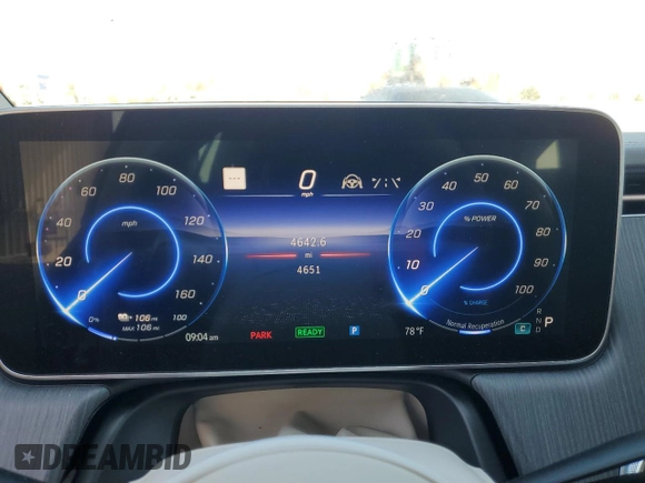 2022 Mercedes-Benz EQS with VIN W1KCG2DB9NA019296, listed as a Copart auction lot 52124734 with 4,651 mi miles. Bid and sale history available at carsss.com. Image 9.