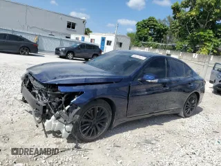 2021 Infiniti Q50 Luxe with VIN JN1EV7BP2MM706074, listed as a Copart auction lot 54379675 with 29,170 mi miles and Salvage title. Bid and sale history available at DreamBid. Image 1.