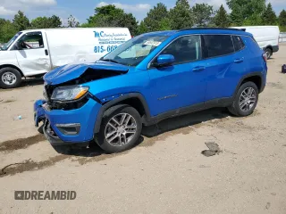 2020 Jeep Compass North with VIN 3C4NJDBB9LT255410, listed as a Copart auction lot 56552915 with 38,959 mi miles and Salvage title. Bid and sale history available at DreamBid. Image 1.